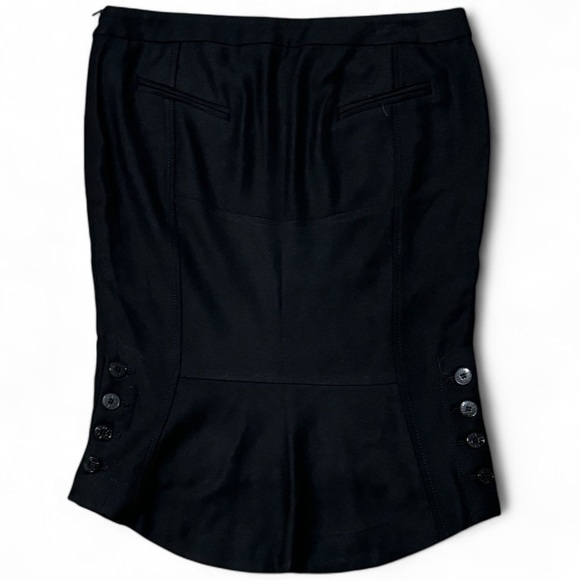 PATRIZIA PEPE FIRENZE Black Pencil Mini Skirt Buttons size 44 8 Work Date Fitted - Picture 1 of 6